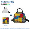 Farbenfrohe Bausteine Ziegel Vollflächig Bedruckt Isolierte Lunchtasche Abnehmbarer Schultergurt Kinder Individueller Aufdruck Handtasche