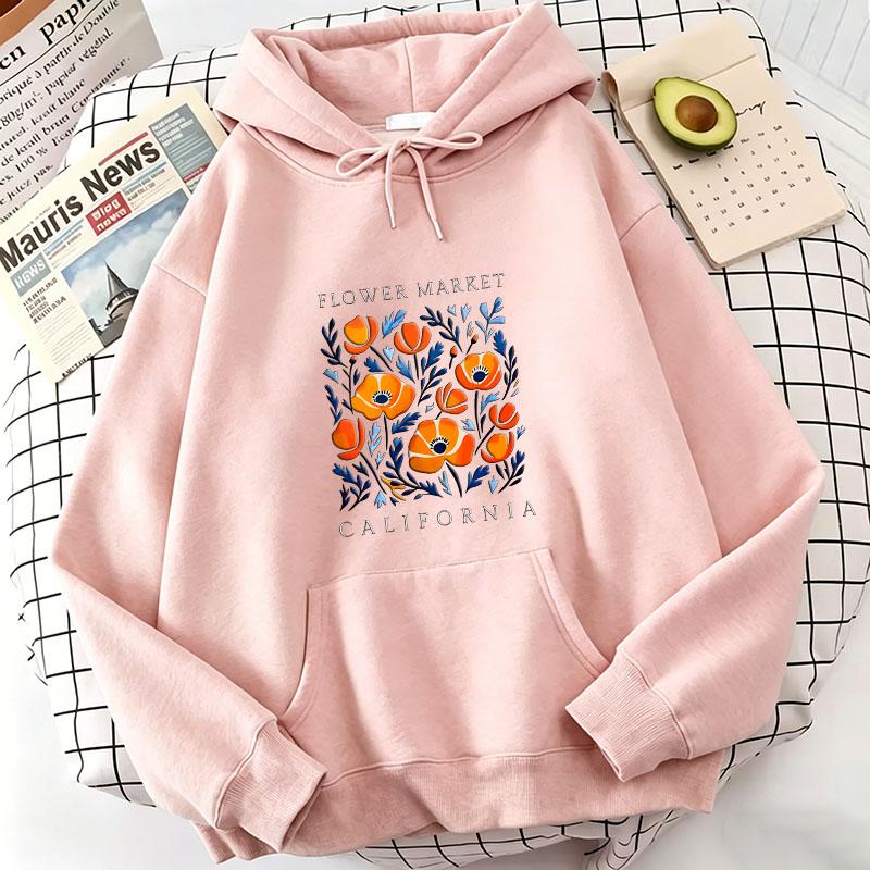 Vintage Flower Print Hoodies Spring Autumn Winter Casual Hoodies Sweatshirts Men Women Tops Floral Hoodie Sweatshirt