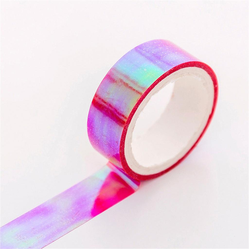 Waterproof Holographic Gradient Adhesive Tape Durable Decorative Craft Tape Suitable for Various Surfaces and Applications