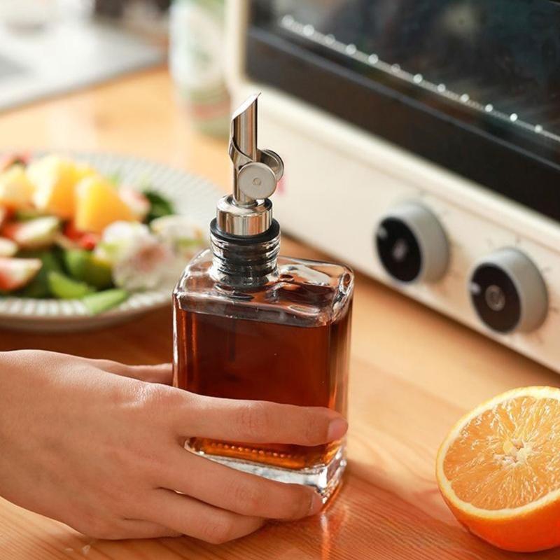 Olives Oil Dispenser Bottle Kitchen Coffee Syrup Dispenser Olives Oil Glass Cooking Container Cruets with Pourer Spout