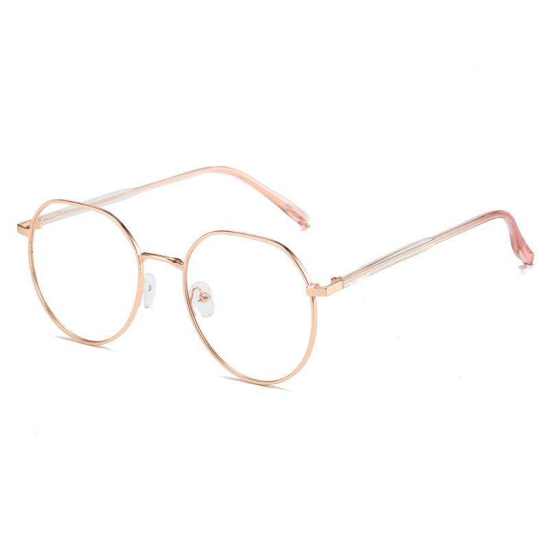 Trendy Anti Blue Light Glasses Women Retro Round Metal Frame Blue Rays Blocking Photochromic Eyewear