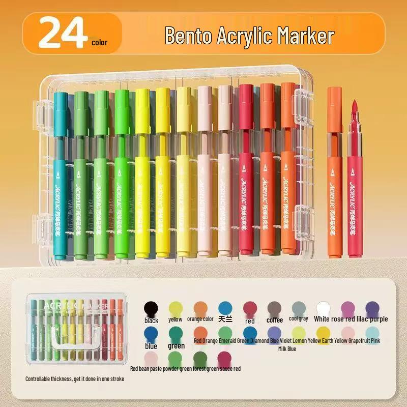 Washable Soft Tip Acrylic Marker for Kids - Layerable Watercolor Pen for Elementary Art