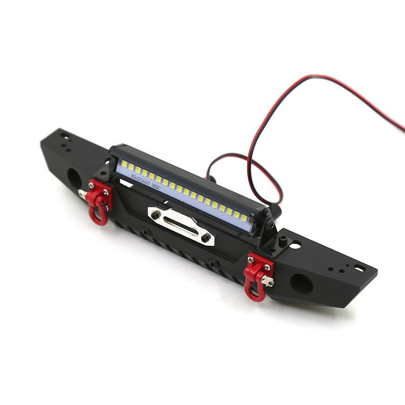 

Metal 1/10 RC Front Bumper For Crawler SCX10 90046 TRX4 D90 TF2 With LED Light & Hook United States