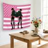 Attack On Titan Eren & Levi Pink American Flag Tapestry, Anime Fan Merch Wall Hanging For Bedroom Living Room, Flat Print Decor