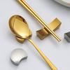 Spoon Chopstick Rest Stainless Steel Creative Ingot Shape Spoon Chopstick Holder Rustproof Tableware Stand for Home Restaurant Hotel Use