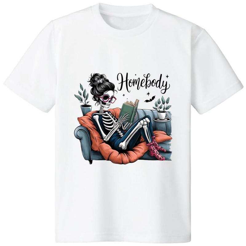 

Home-style shiny skull print unisex T-shirt XXL