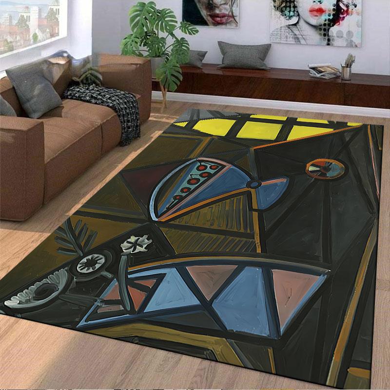 Abstract Geometric Art Carpet suitable as a non-slip mat for the living room or bedroom sofa