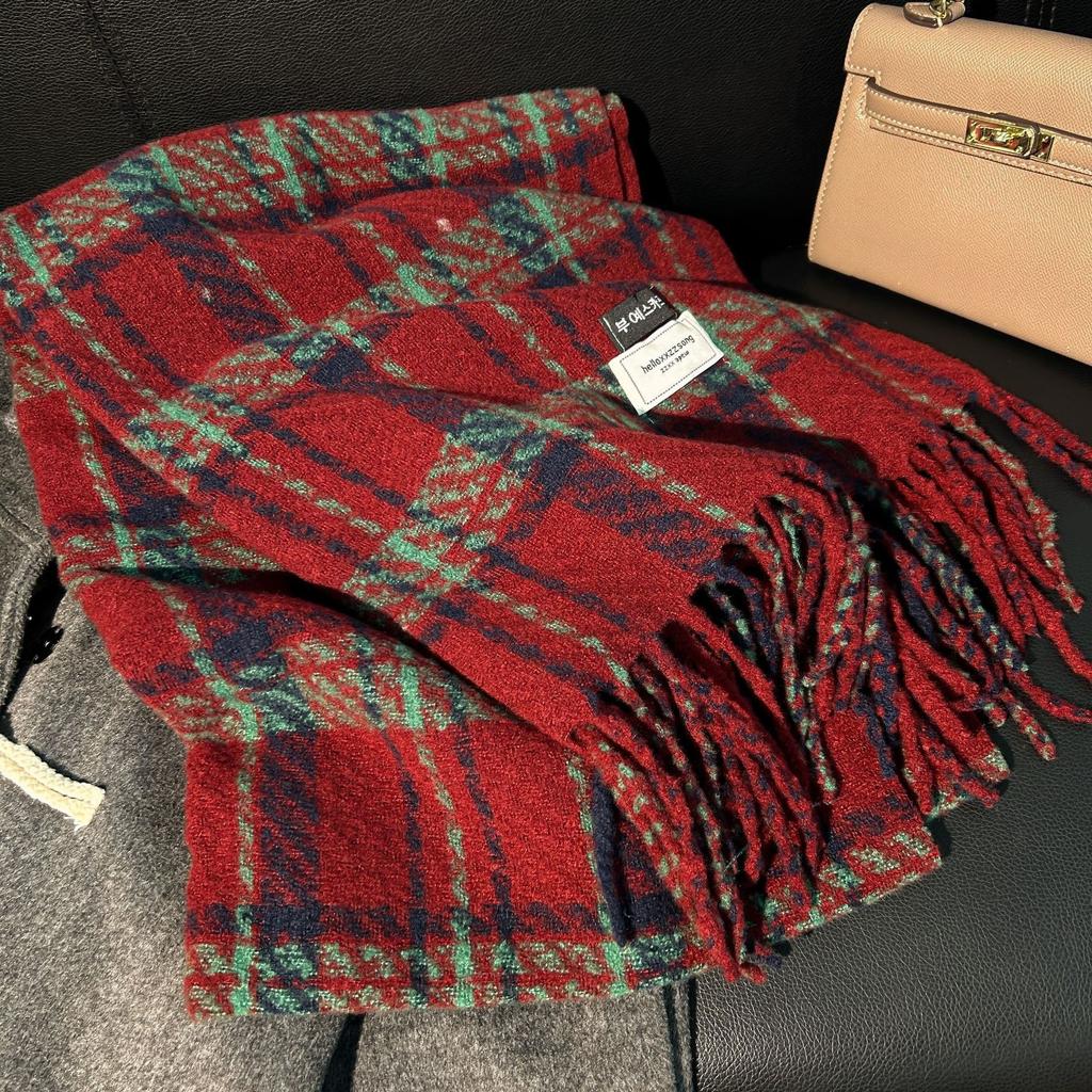 New mohair scarf autumn and winter Korean high-end versatile Maillard imitation cashmere warm