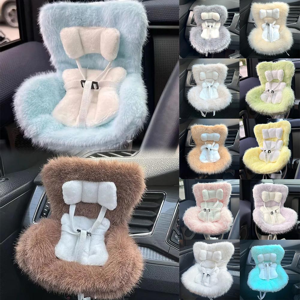 Car Seat Vent Clip For 17CM Dolls Cute Safety Carseat With Soft Cushion Car Safety Seat Ornament Cars Air Vent Decoration Chair
