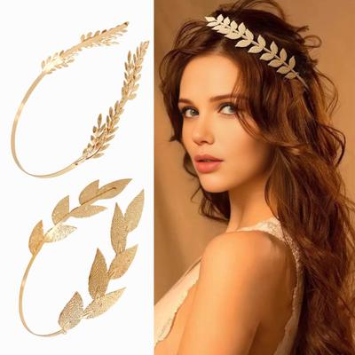 Diadema para Mujer Diseño de Hoja Brillante Diadema Dorada Disfraz Niña Aro para el Pelo Ligero Accesorio Festivo para el Pelo