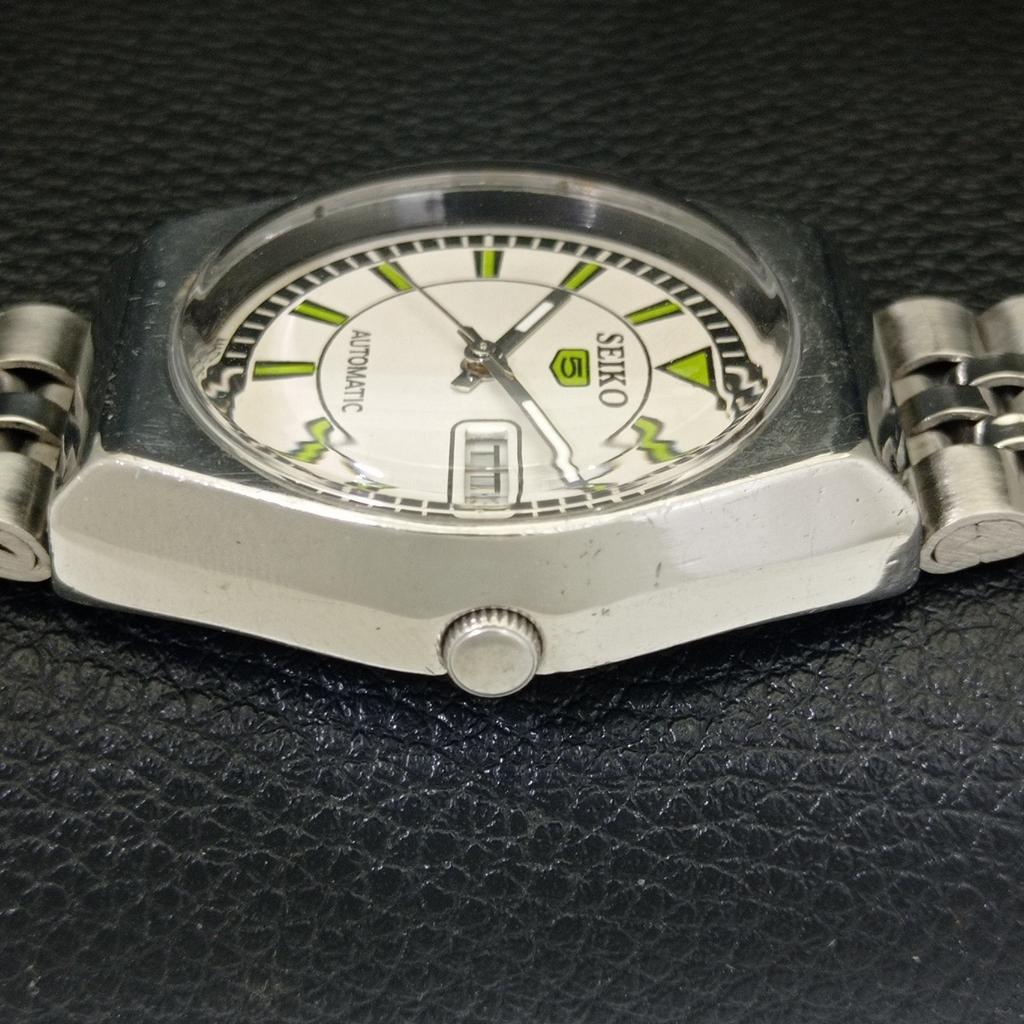 GENUINE VINTAGE SEIKO 5 AUTOMATIC JAPAN 6309A MENS WHITE DIAL WATCH a702709-1 R210-a702709