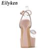 Fashion Eilyken Sexy Crystal Rhinestone Platform Women Sandals Fashion Open Toe PVC Transparent Super High Heel Female Designer Shoes