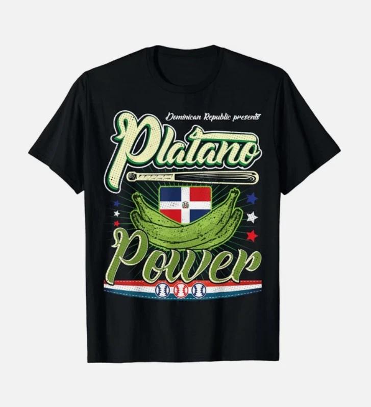 New Limited Dominican Republic Platano Power Baseball Flag T-Shirt XL