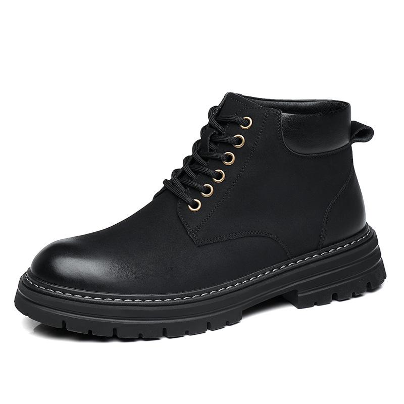 Martin boots men's 2025 new Chinese British style casual thick-soled retro tooling rhubarb boots tide 2025