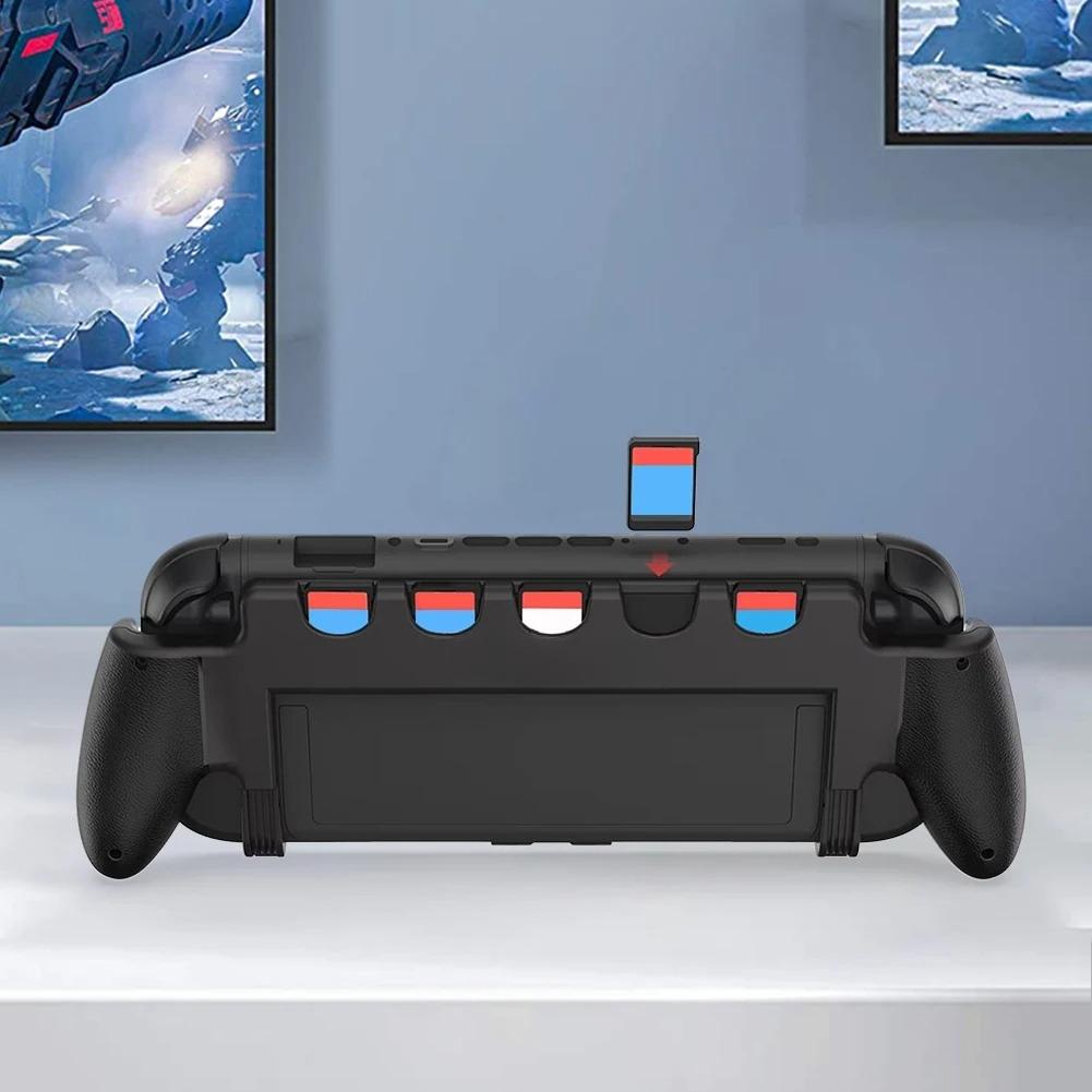 For Switch 2 Grip with Stand Comfortable & Ergonomic Grip Holder 5 Game Slots Protective Case Anti Slip Grip Holder