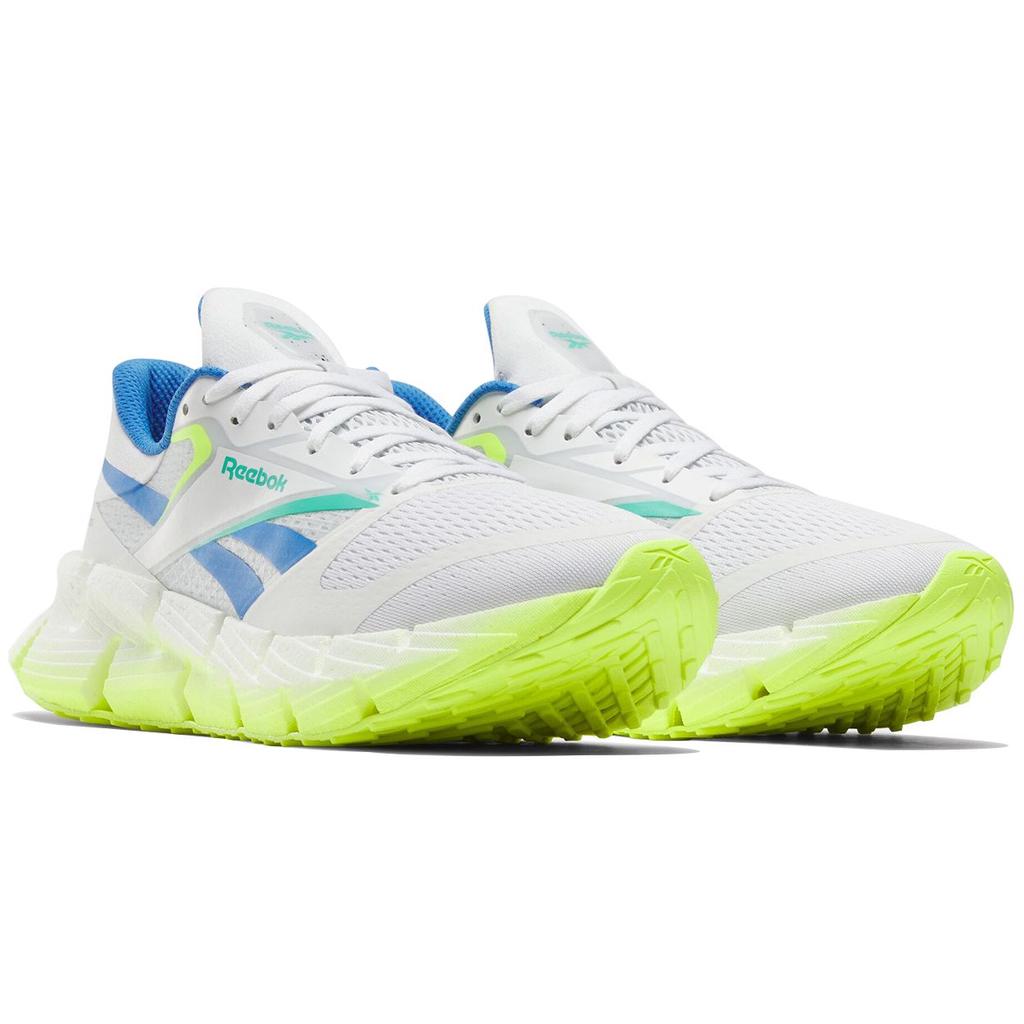Reebok FloatZig 1 White Digital Lime Blue Men Sneakers Footwear-White Kinetic-Blue 100206728