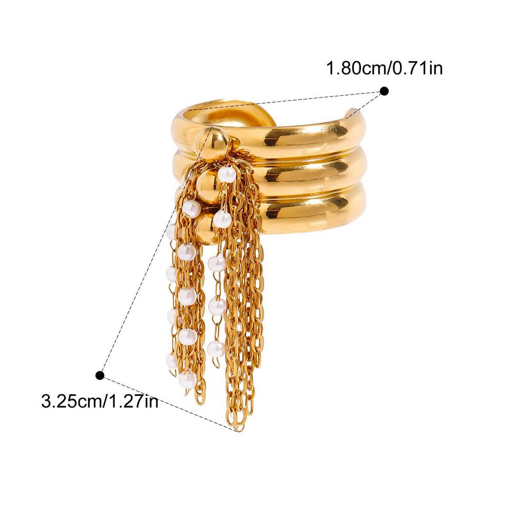 Yori High Quality Stainless Steel Metal Tassel Handmade Ring 18K PVD Plated Exclusive Design Fashion Jewelry Accessories