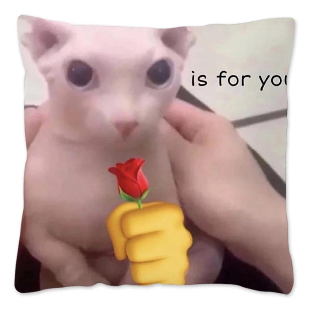 Bingus Cat Meme Pillow Case Home Decoration Funny Cushion Cover for Sofa Livingroom Throw Pillow Cover Fundas Para Cojines