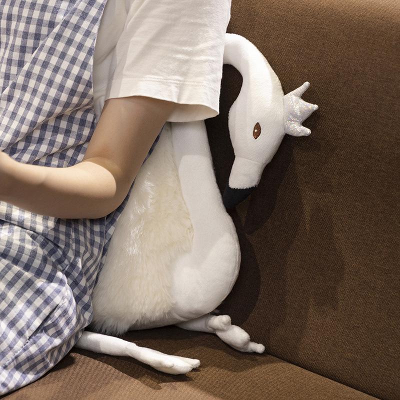 Adorable Swan & Deer Plush Toy Set - White Swan Home Decor & Girls' Hugging Pillow