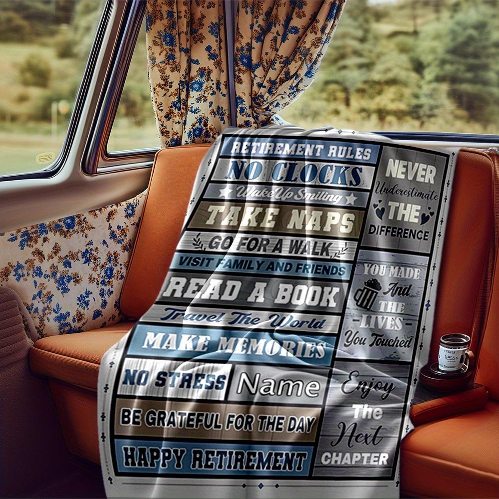 Retirement Rules Blanket Personalized Name Soft Comfortable Stylish Blanket Car Blanket Perfect For Travel Camping Outdoor Home Suitable For All