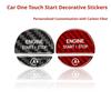 Push Start Button Sticker Trim , Carbon Fiber Look Cover with Adhesive Fit Car Interior Engine Start Stop Button Cover
