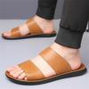 Designer Slippers for Men Summer New Casual Slipper High Quality Leather Slipper Outdoor Non Slip Flat Slippers Men Beach Slides