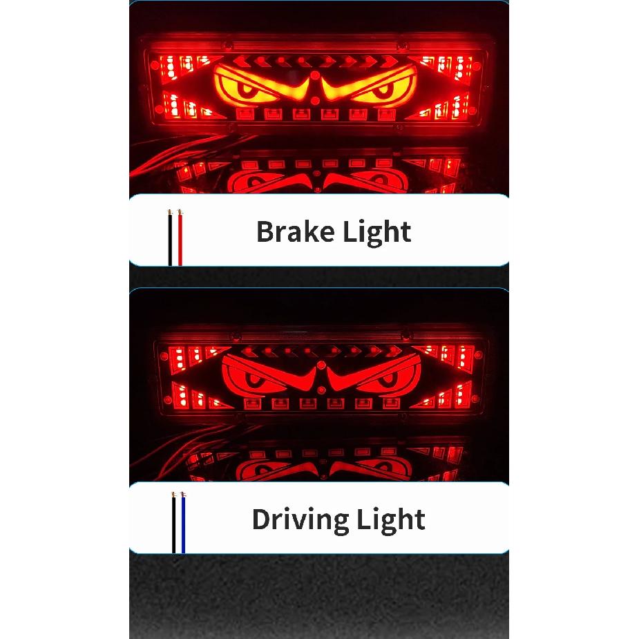 Turn Signal CNSUNNYLIGHT Devil's Eye Brake Light Driving Light ABS 12V 2Pcs LED Truck Tail Lamps Taillight Reversing Light