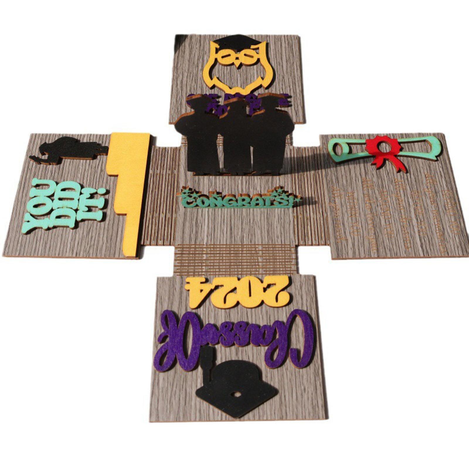 

Настраиваемая шляпа выпускника, взрывная коробка, персонализированный подарок для выпускного класса, забавные таблички на стол для коллег