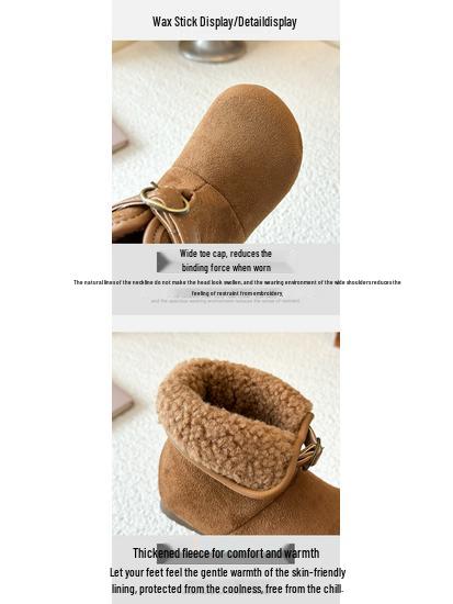 Children's Suede Snow Boots: Plush, Warm Winter Shoes for Boys and Girls