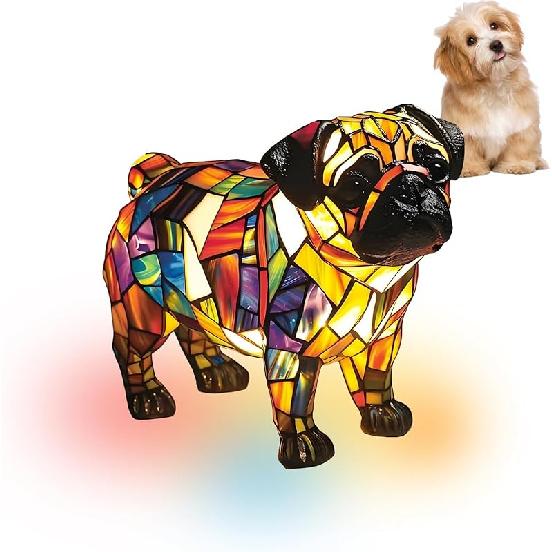 Atlodas Cat Lamp, Cats Stained Resin Tabletop Night Light, Cats Series Art Night Light, Cat Stained Glass Lamp, 3D Cute Pet Themed LED Table Lamps,