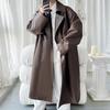 Autumn Men Long Black Pu Leather Jacket Men Oversized Cool Trench Coat Men Windbreaker Streetwear Double Breasted Luxury Clothes