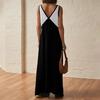 Women's Sleeveless Color Blocked Loose Dress