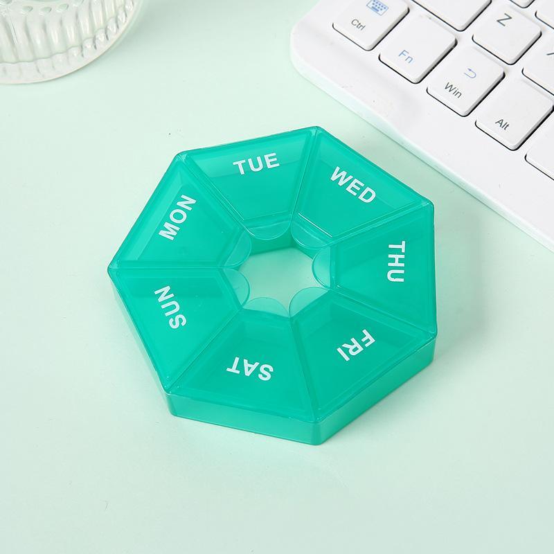 7 Days Pill Storage Box Mini Travel Portable Medicine Dispenser Multifunction Plastic Seven Compartment Sealer Box