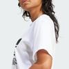 Adidas Originals Alphabet Logo Print Crew Neck Short Sleeve T-Shirt With Drop Shoulders Women Tops White IR9534