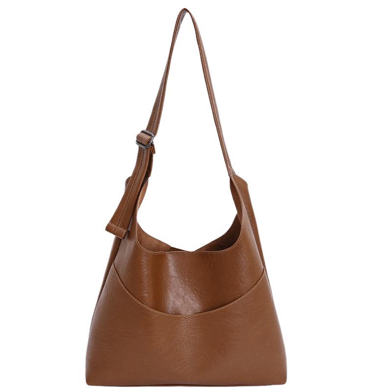 Retro Large-Capacity Textured Shoulder Bag - Women's Fashion Versatile Tote for Autumn/Winter