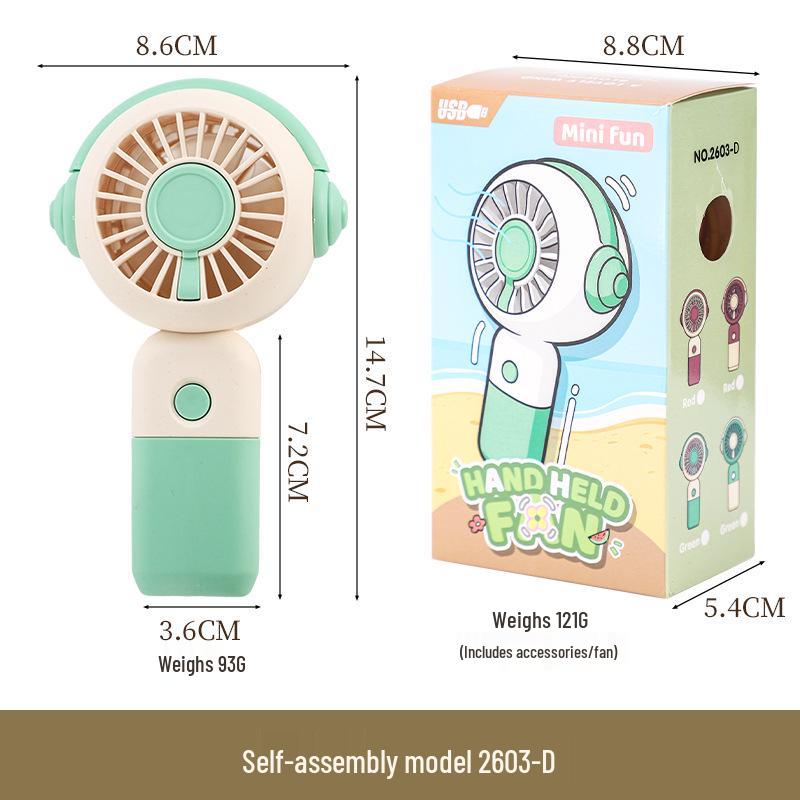 USB Rechargeable Portable Cartoon Handheld Fan - Summer Office Fun