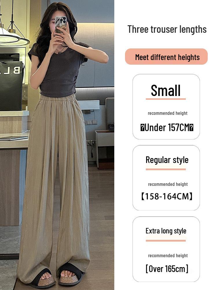 Women's High-Waist Japanese-Style Pleated Wide-Leg Pants - Lightweight, Loose Fit, Slimming, Sun Protection