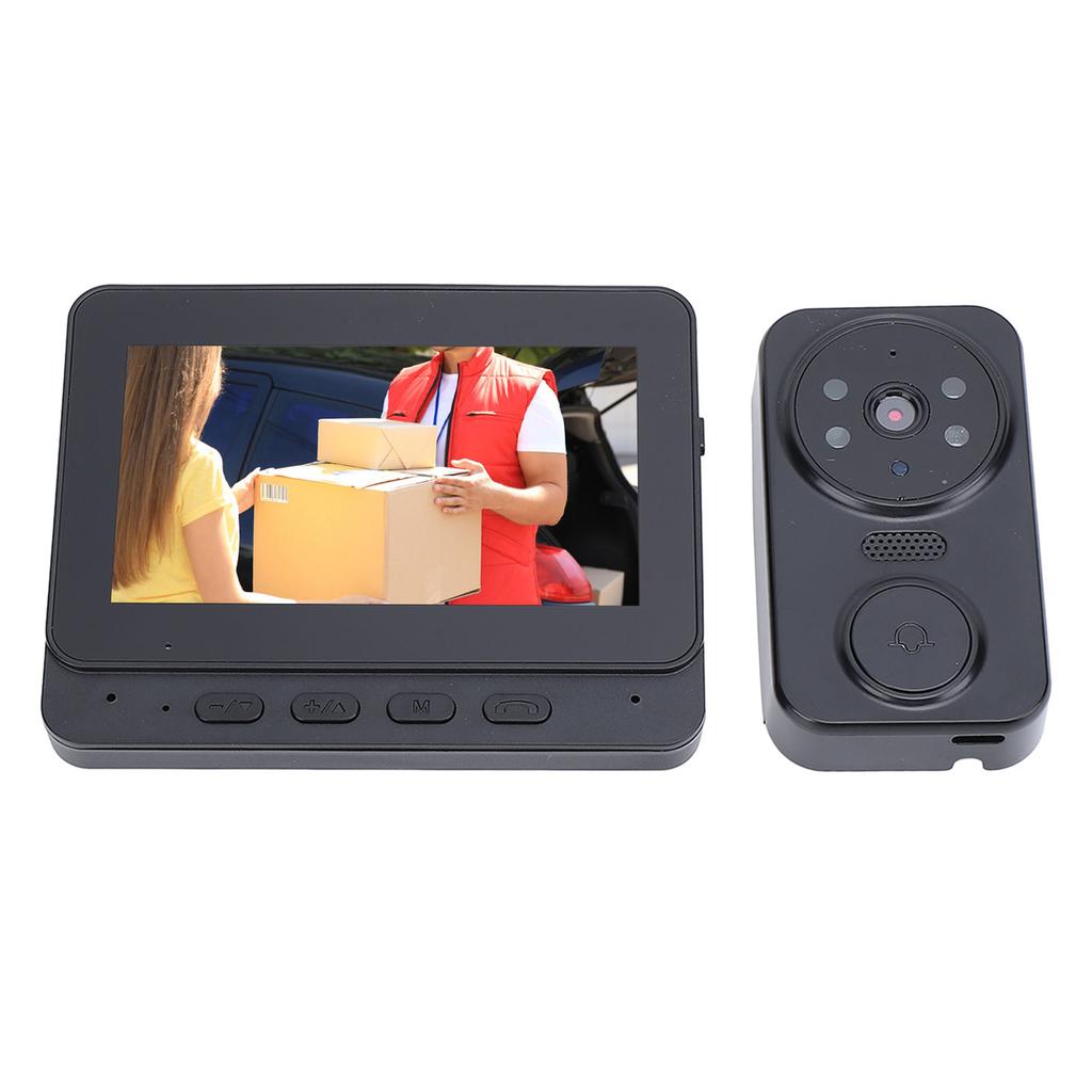 Video Doorbell Camera 4.3 Inch Clear Display Wireless Intercom 8MP 1080P HD 170 Degree Wide Angles
