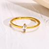 Delicate Stackable Thin Green Waterdrop Zircon Ring for Women Minimalist Finger Statement Zircon