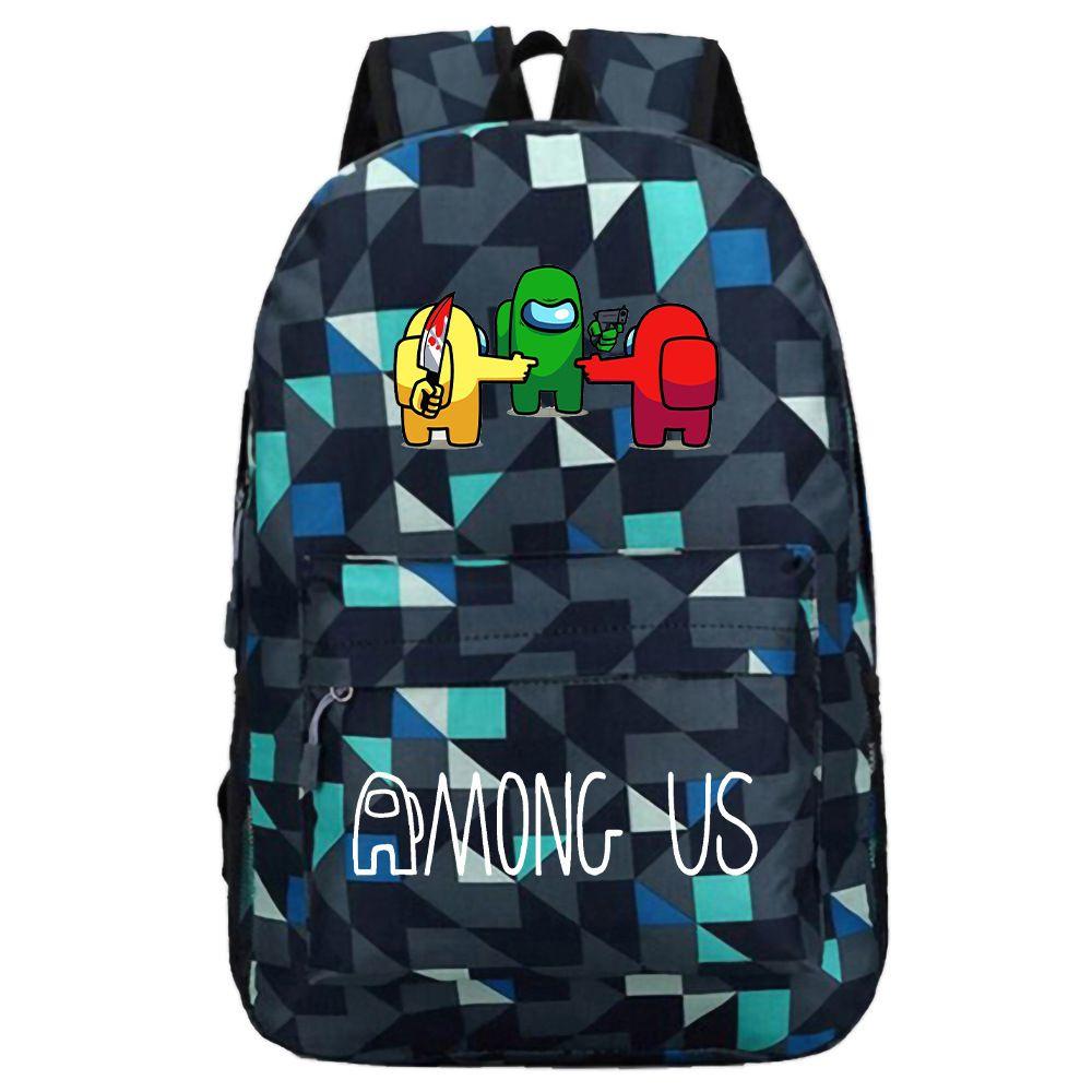 Stylish Among Us Backpack With Starry Background Perfect For Boys And Girls