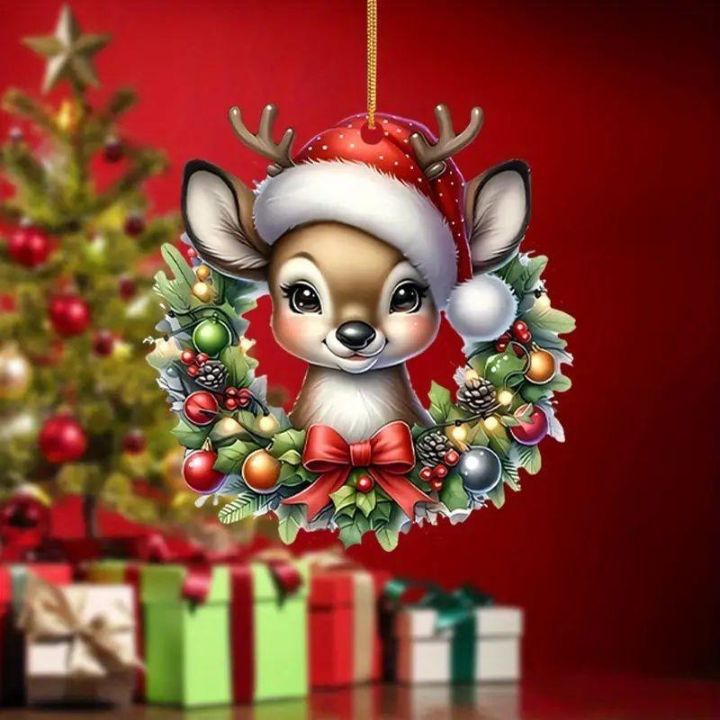 Christmas Cute Deer Festival Rearview Mirror & Backpack Pendant