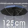 Large 125Cm Windproof Automatic Umbrella, Sun Uv Upf50+ Protection, Compact Folding Rain Umbrellas For Man And Women