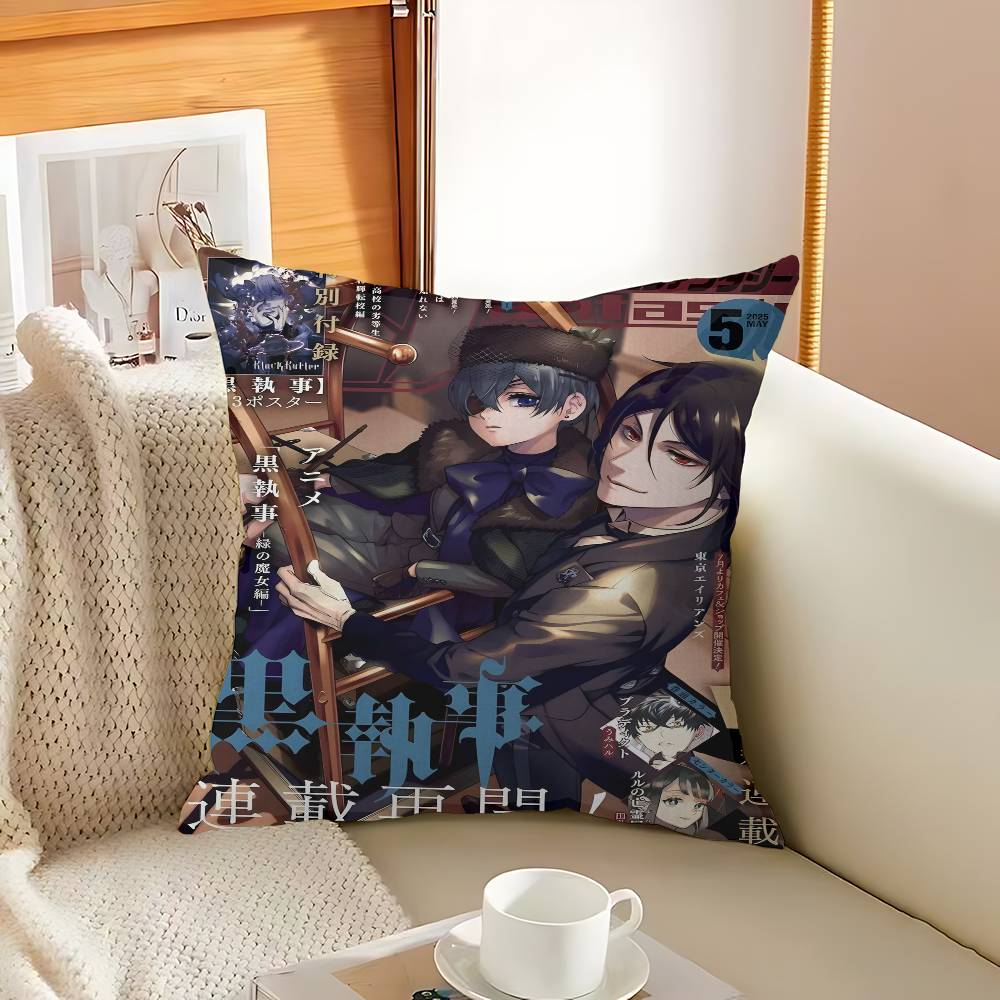 Japanese Anime Black Butler Office Cushion Pillowcase Car Cushion Cover45X45Cm Lumbar Pillowcase Sofa Pillowcover