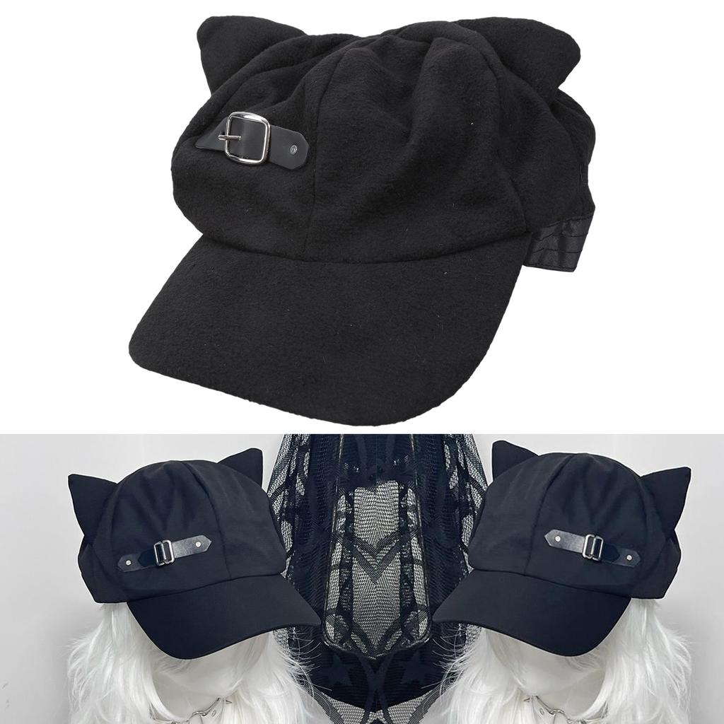 Vintage Anime Beret Hat for Girls Street Hiphop Dancing Hat for Casual Cosplay Costume Cap Painters Hat with Cats Ear