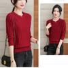 Fall Winter Women's Plus Size Sweater Short Crew Neck Knitwear Sweater Loose Pullover Knit Top Stretch Jumper