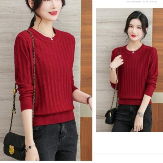 Fall Winter Women's Plus Size Sweater Short Crew Neck Knitwear Sweater Loose Pullover Knit Top Stretch Jumper