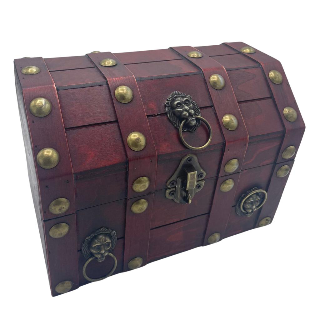 Treasure Chest Large Tan Wooden Storage Box