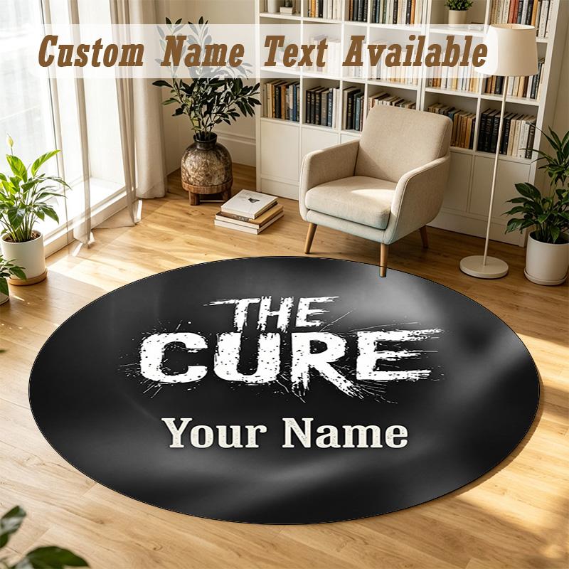 Round Rug Custom NameThe Cure Pattern Non Slip Carpet Home Floor Decor