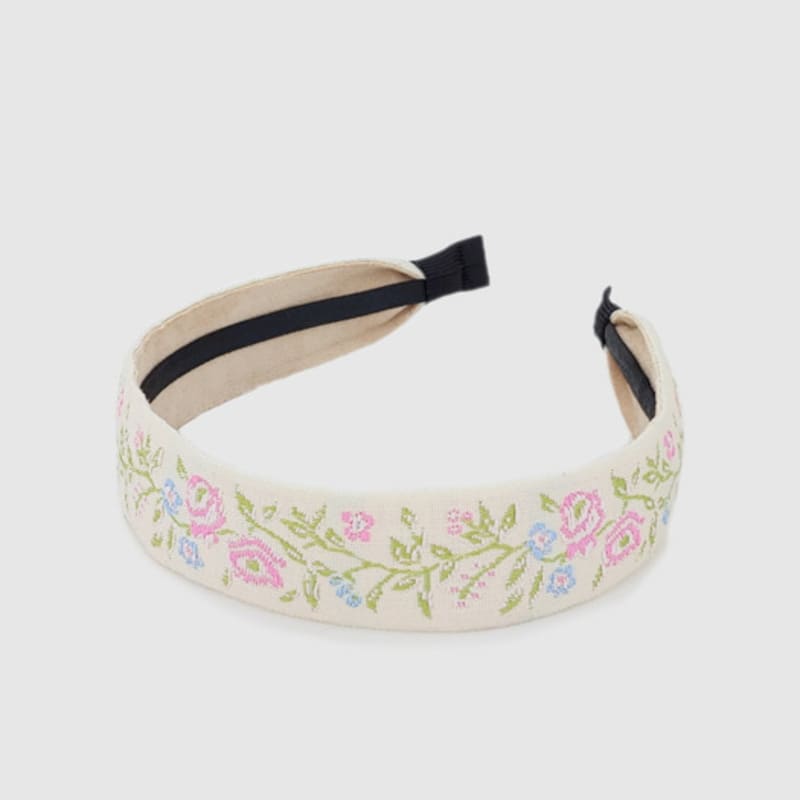 LALA Rosenmuster Haarband P-Weiß Rosa