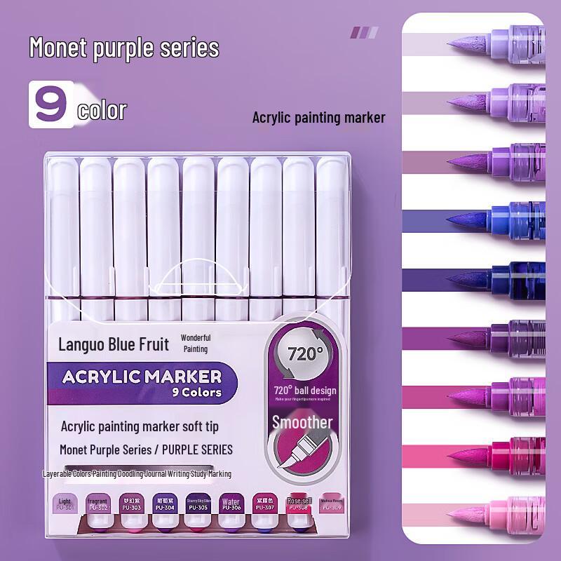 Blue Fruit Liquid Acrylic Brush Markers - Student Art Set